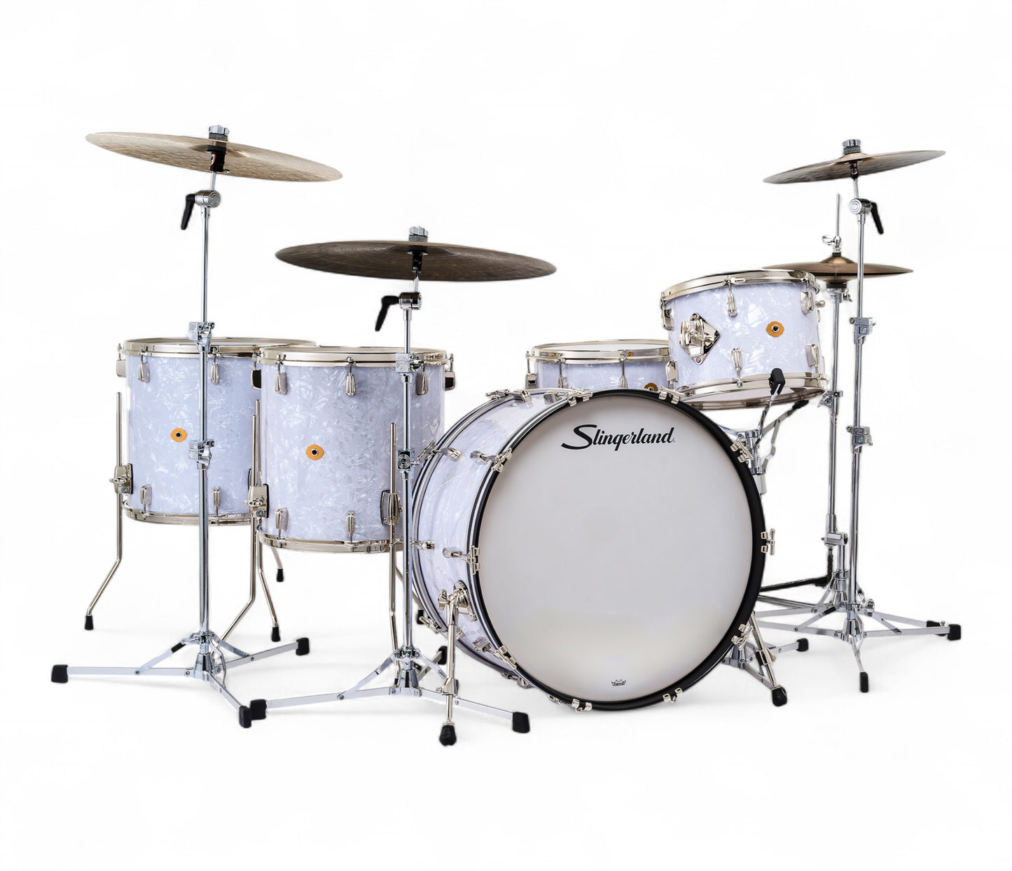 Slingerland Radio King 24" 5-Piece Shell Pack w/ Snare in White Marine Pearl 24/13/16/18/6.5sn