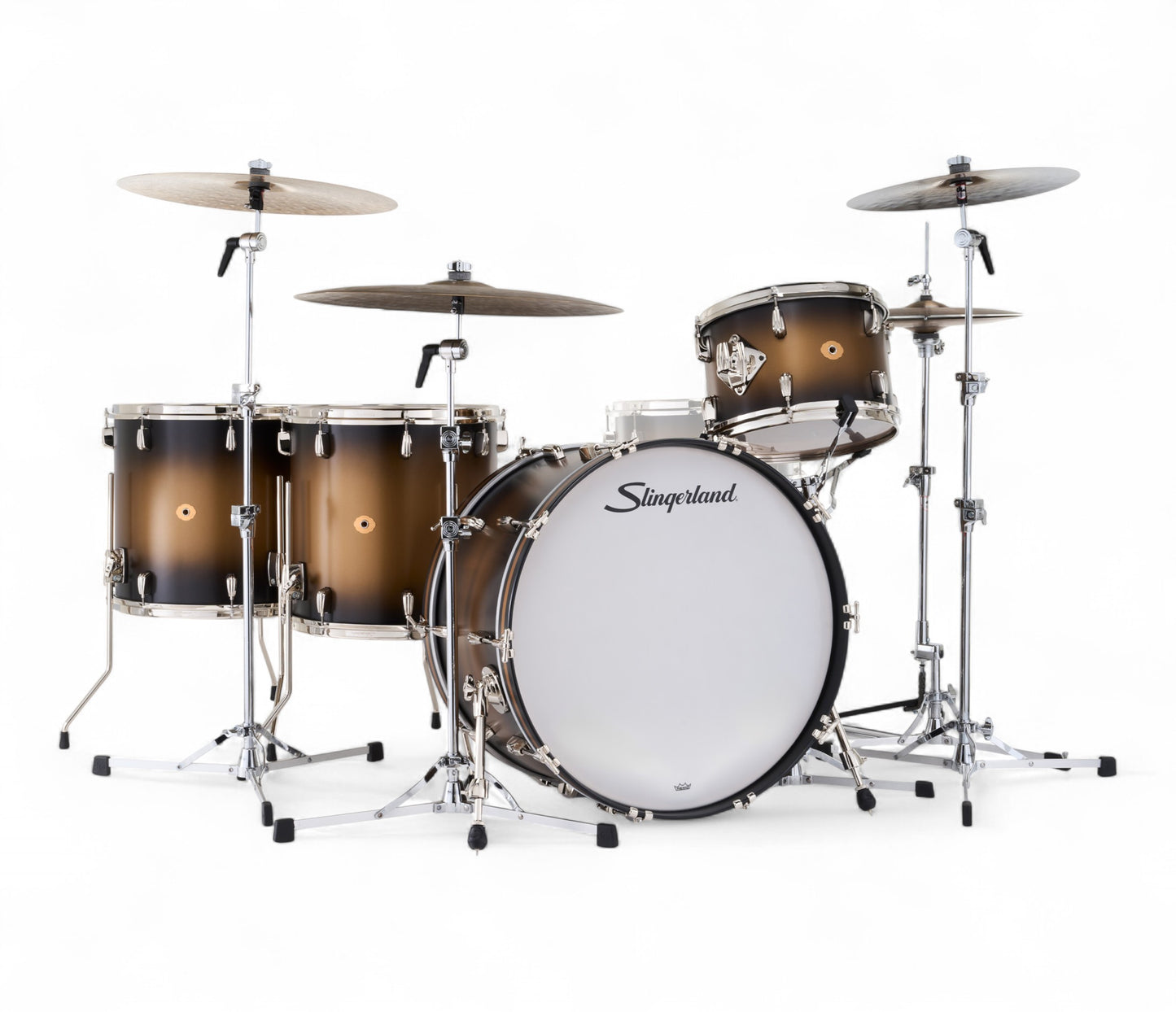 Slingerland Radio King 24" 4-Piece Shell Pack in Black & Gold Lacquer 24/13/16/23