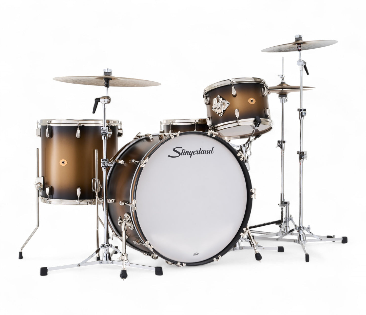 Slingerland Radio King 24" 4-Piece Shell Pack in Black & Gold Lacquer 24/13/16/6.5sn