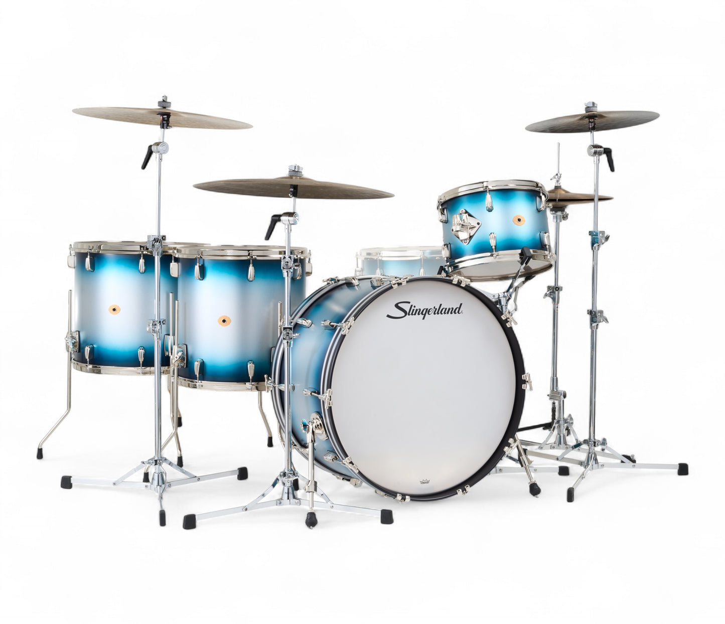 Slingerland Radio King 24" 4-Piece Shell Pack in Blue & Silver Lacquer 24/13/16/23