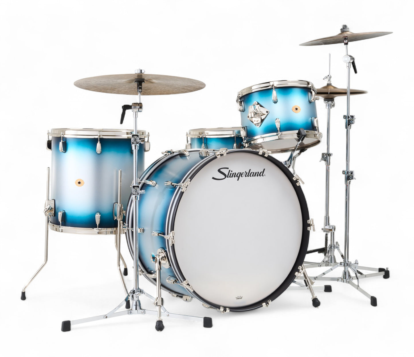 Slingerland Radio King 24" 4-Piece Shell Pack in Blue & Silver Lacquer 24/13/16/6.5sn