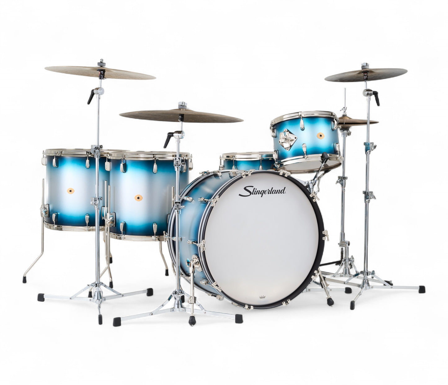 Slingerland Radio King 24" 5-Piece Shell Pack w/ Snare in Blue & Silver Lacquer 24/13/16/18/6.5sn