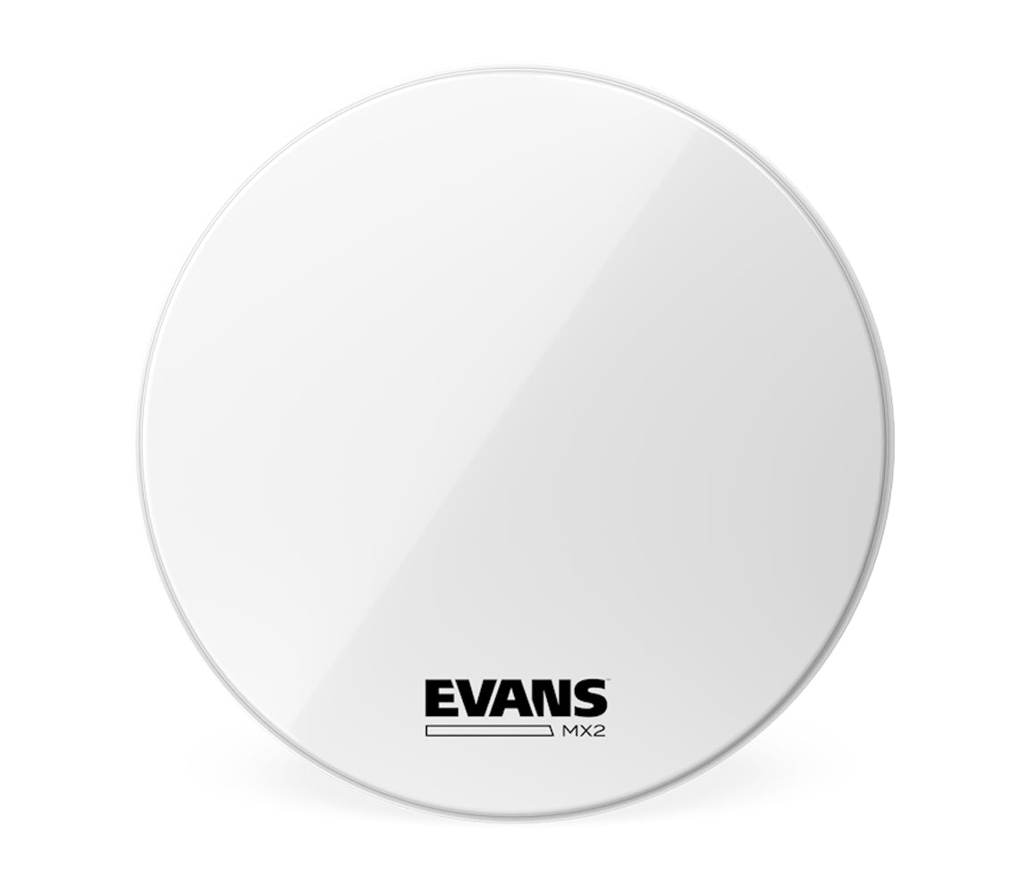 Evans MX2 16" White Marching Bass Drum Head