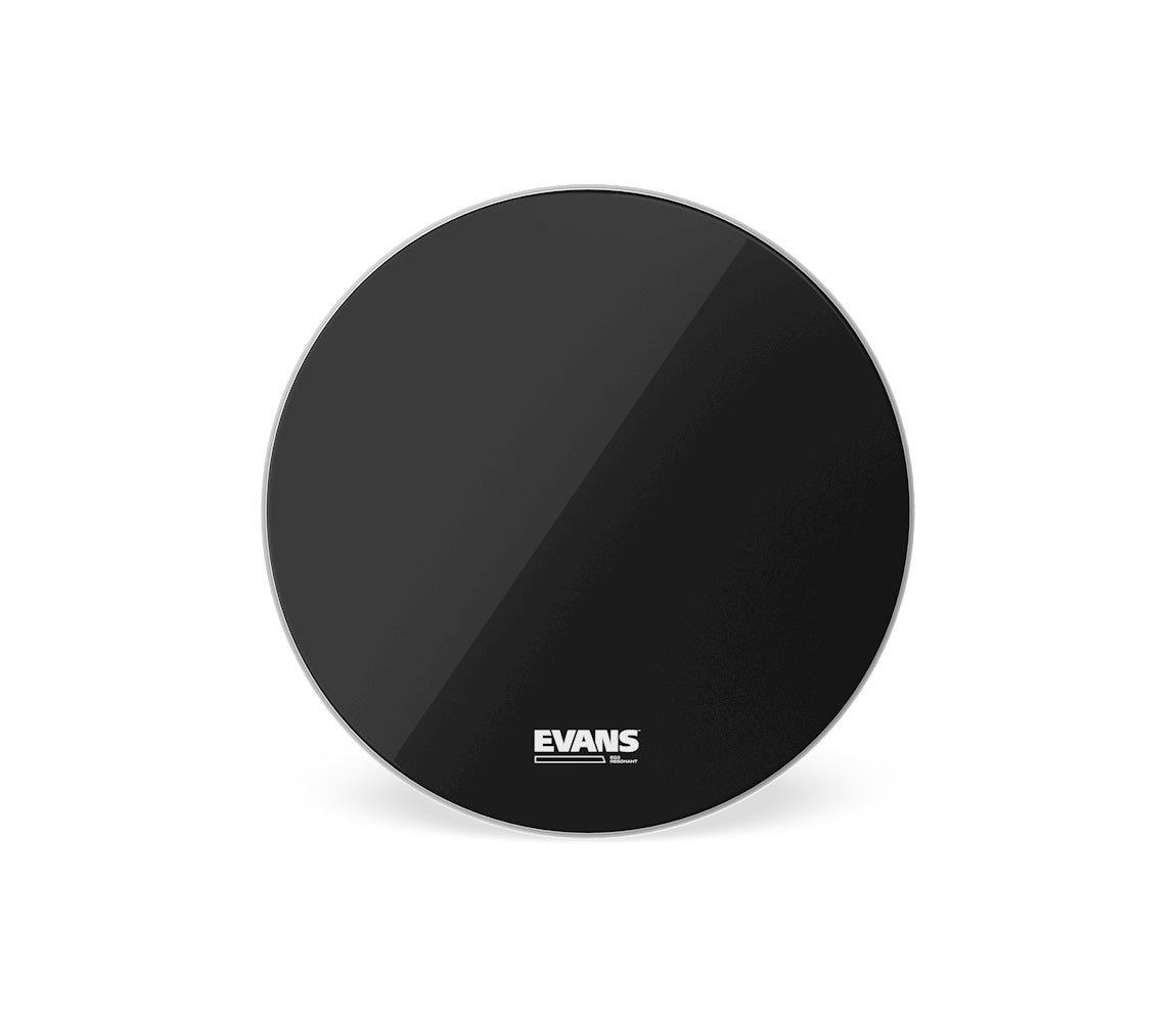 Evans EQ3 16" Black Bass Drum Head - No Port