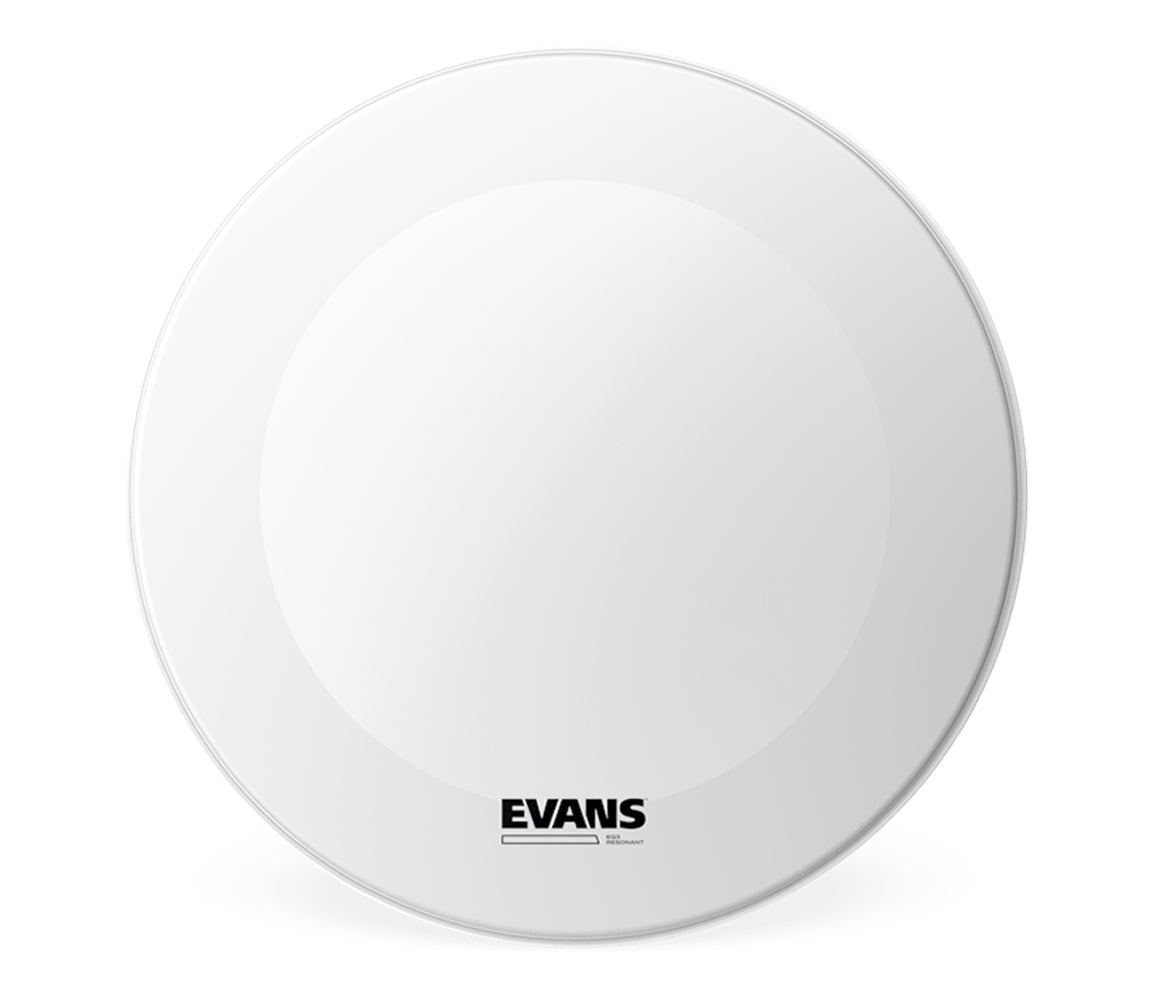 Evans 18" EQ3 Resonant Coated White Bass Drum Head (No Port)