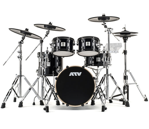 ATV aDrums Artist Expanded Electronic Drum Kit without Module, ATV, Electronic Drum Kits, Solid Black Lacquer, 18