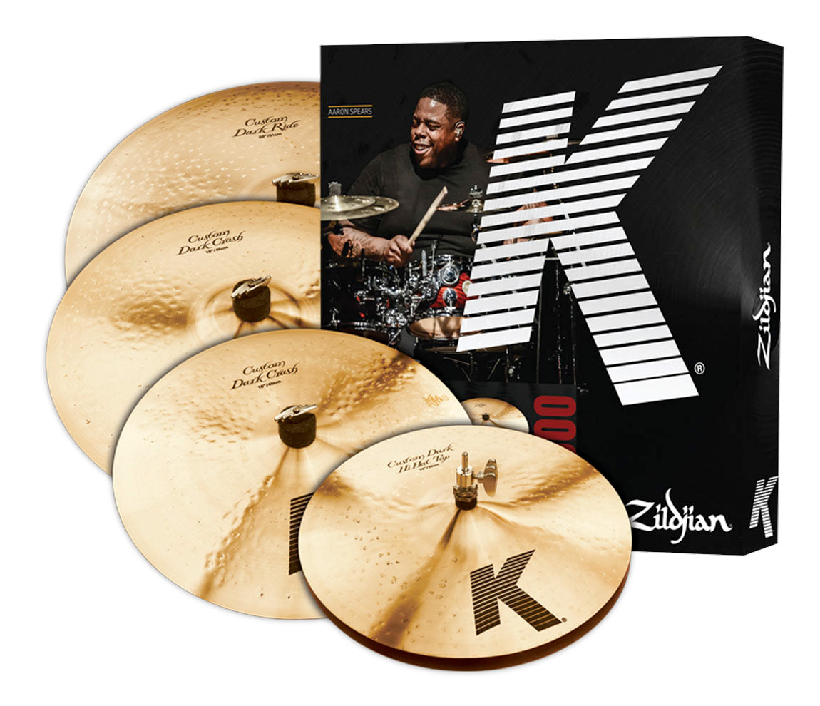 Zildjian K CUSTOM DARK CYMBAL SET (14" HI-HATS, 16" CRASH, 18" CRASH, 20" RIDE)