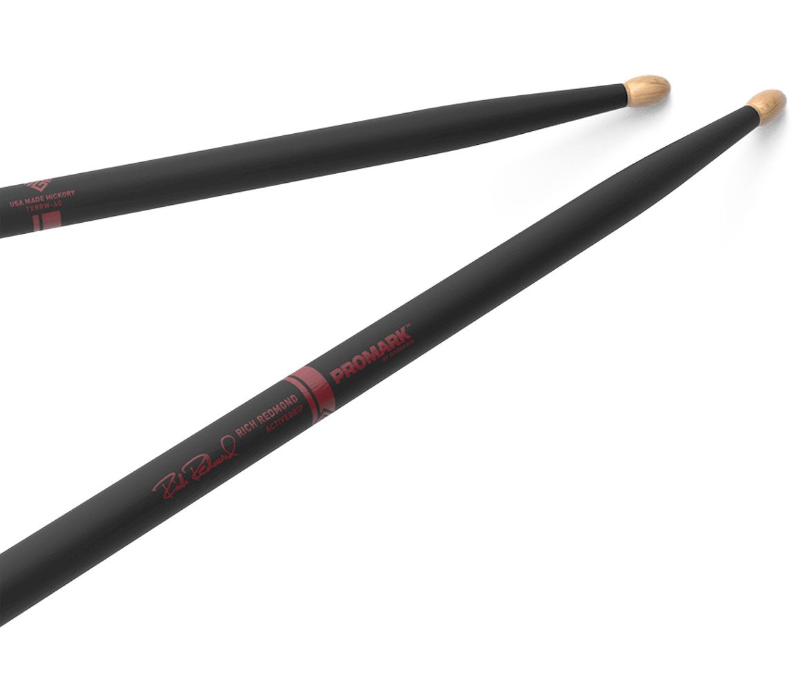 Promark Rich Redmond Signature ActiveGrip 5B Hickory Drumsticks, Promark, Drumsticks & Mallets, Drumsticks, ActiveGrip, Black, 5B, Accessories