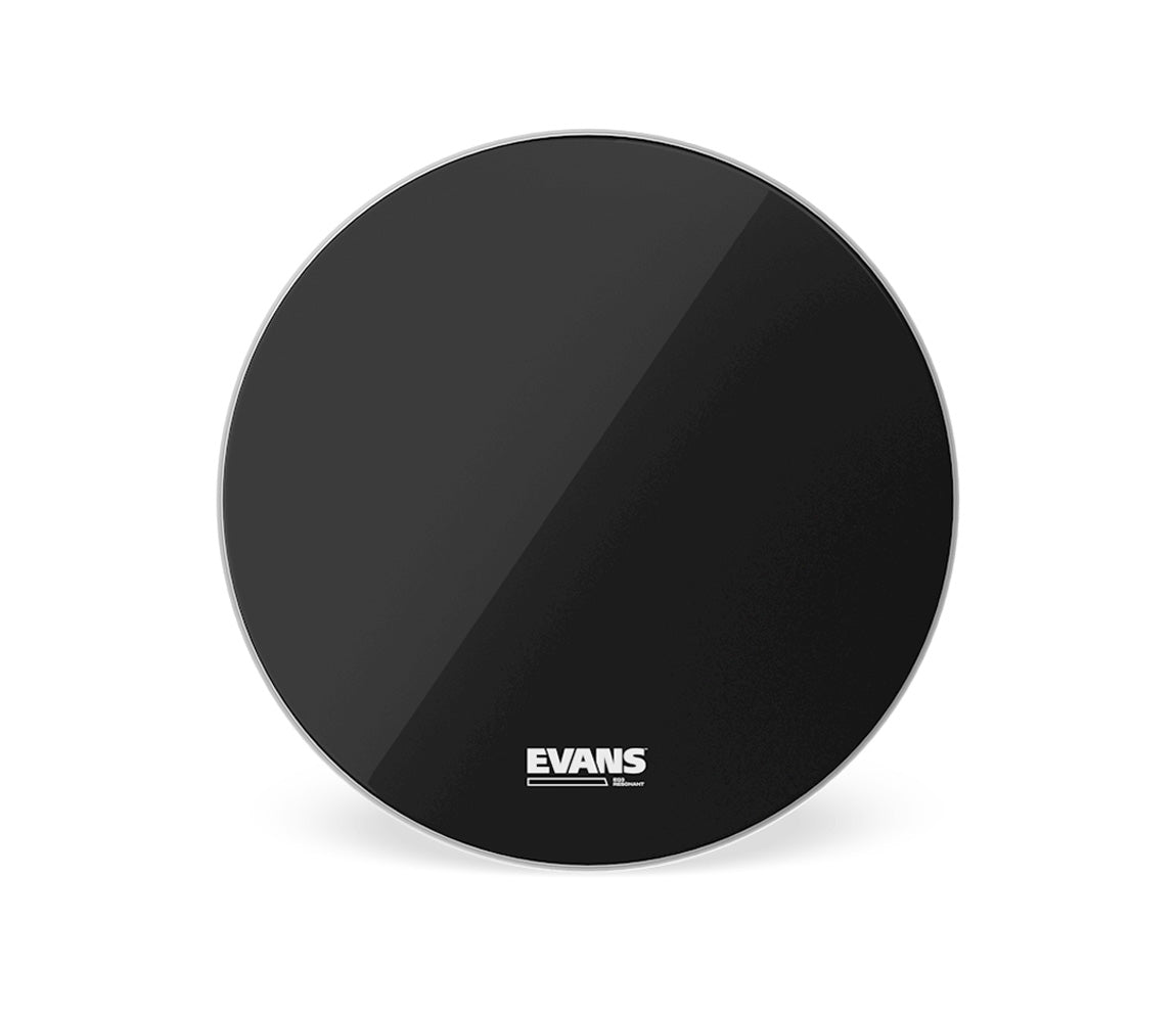 Evans EQ3 20" Black Bass Drum Head - No Port