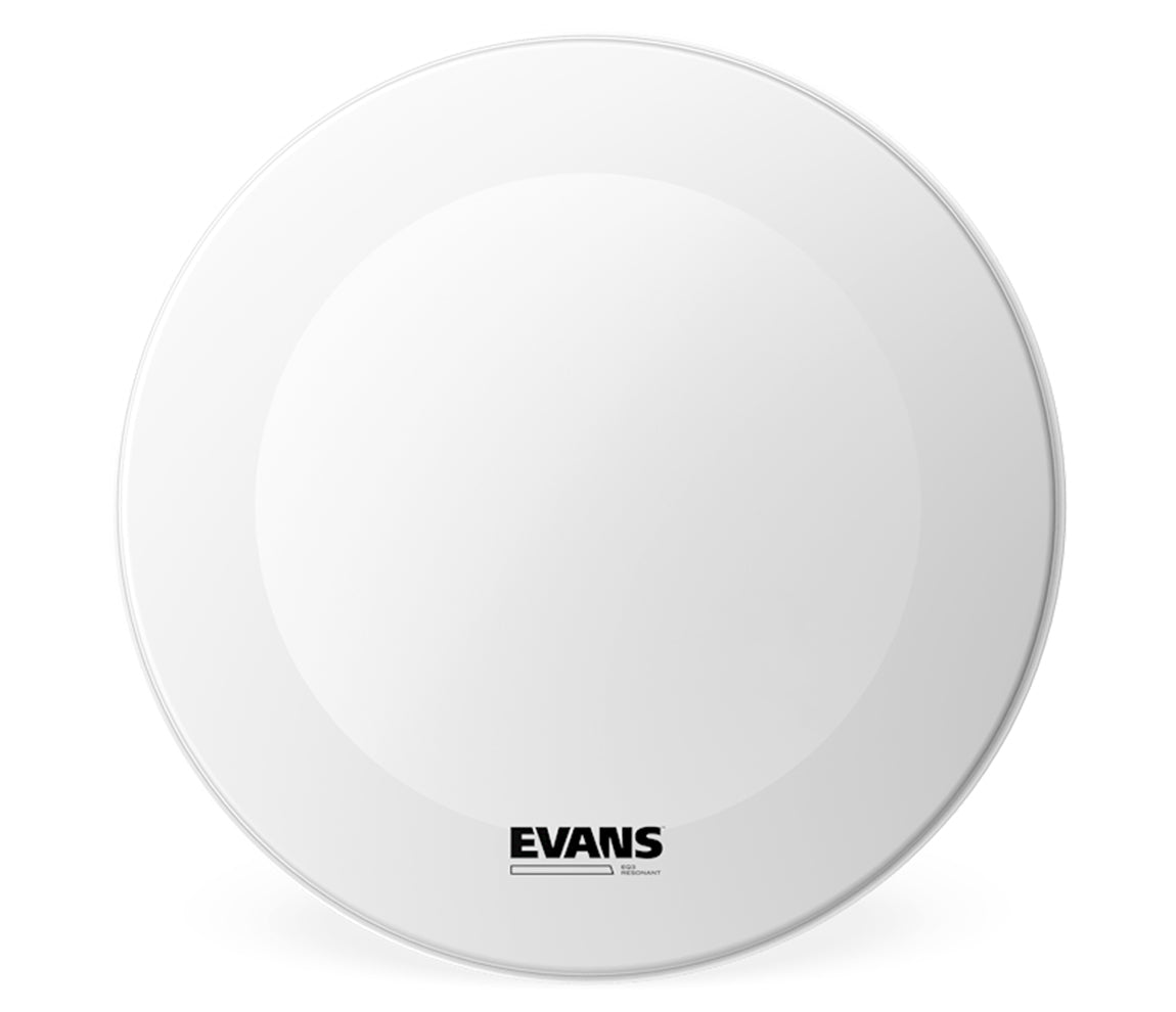 Evans 22" EQ3 Resonant Coated White Bass Drum Head (No Port)
