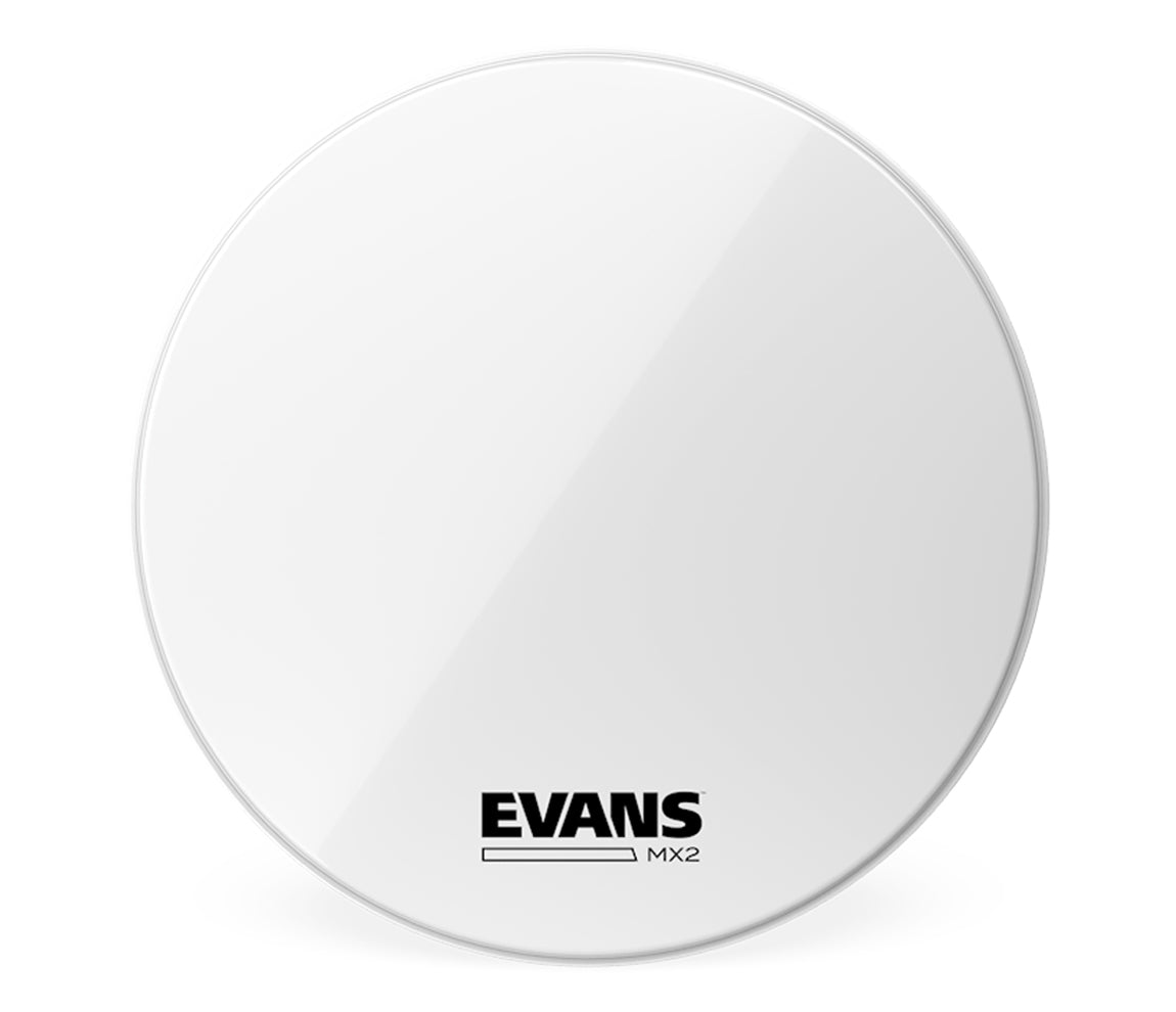 Evans MX2 24" White Marching Bass Drum Head