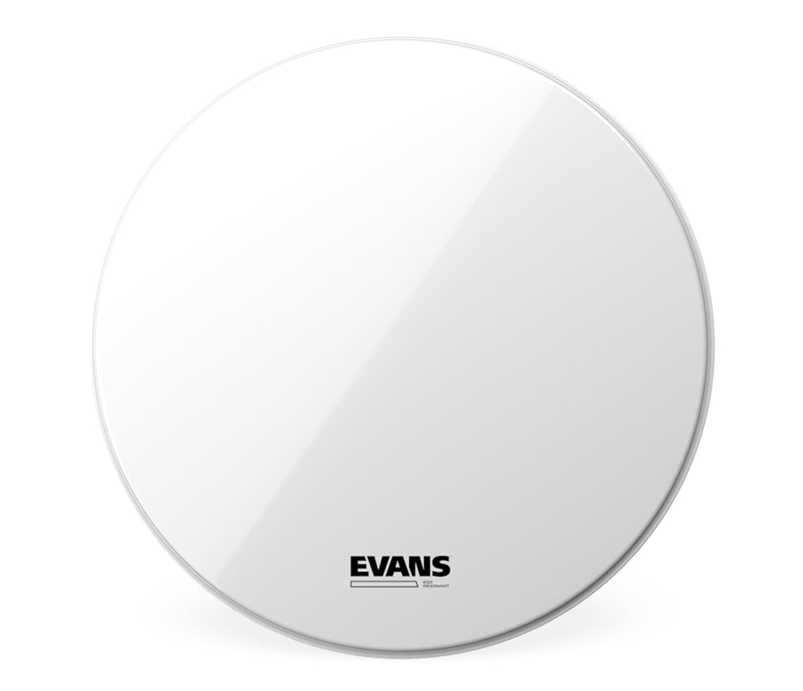 Evans 22" EQ3 Resonant Smooth White Bass Drum Head (No Port)