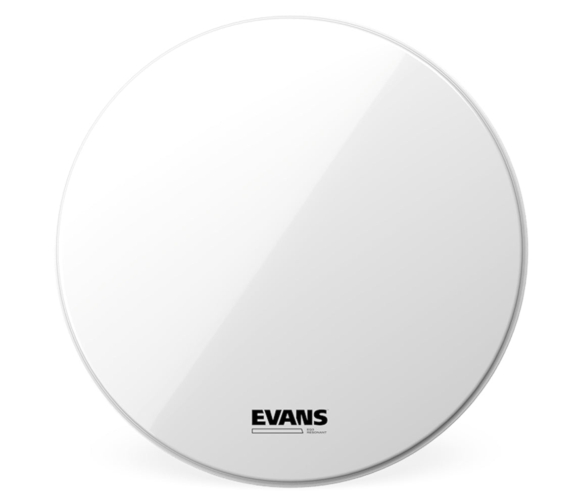 Evans EQ3 Smooth White 26" Bass Drum Head (No Port)