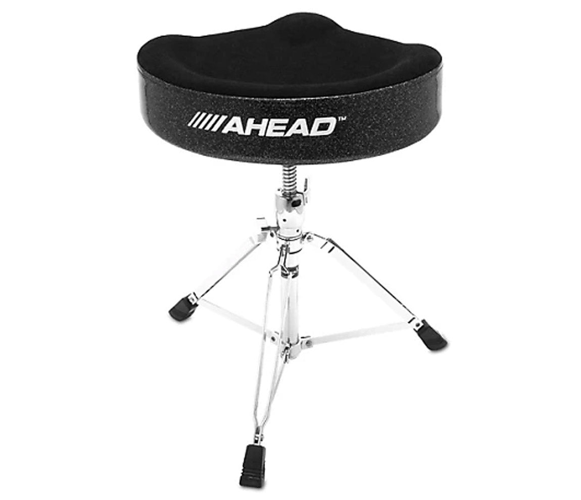 Ahead 17" SADDLE BLACK CLOTH TOP/BLACK SPARKLE SIDES, EMBROIDERED LOGO, Ahead, Moto Head, Black Sparkle, 17"
