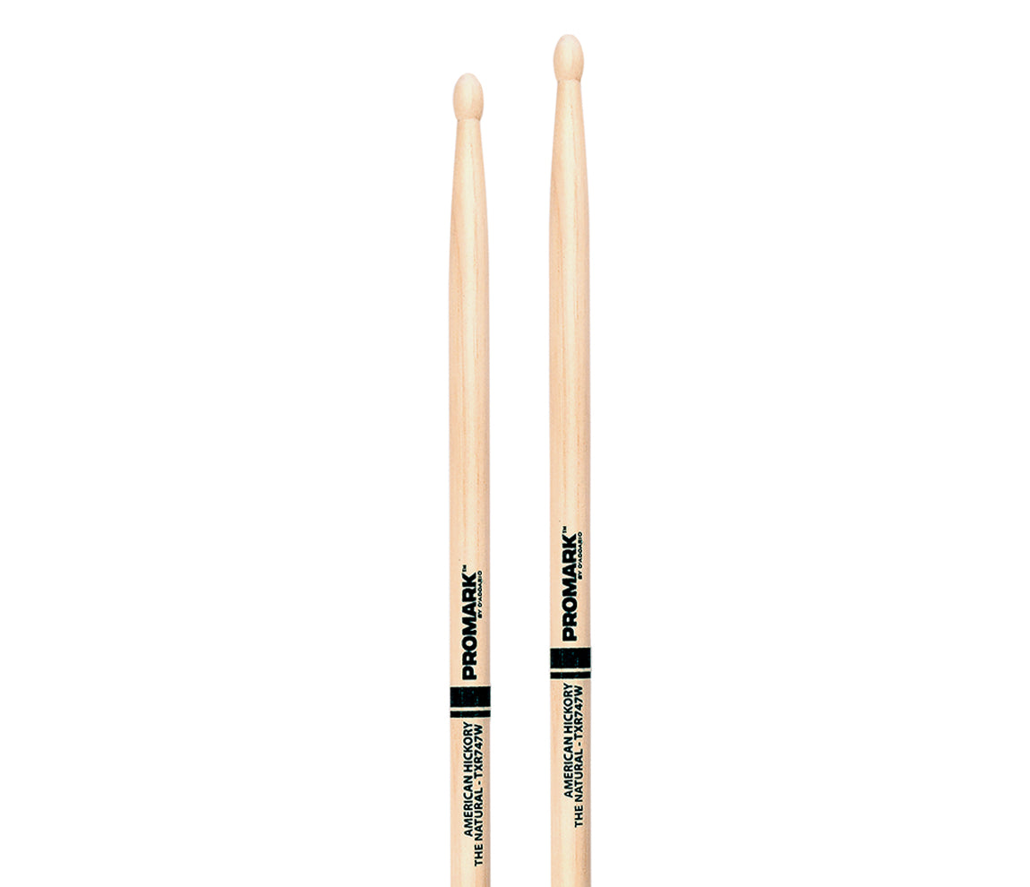 Promark Hickory 747 "The Natural" Wood Tip Drumsticks, Promark, Drumsticks, Hickory, 16.25" x 1.17", Accessories