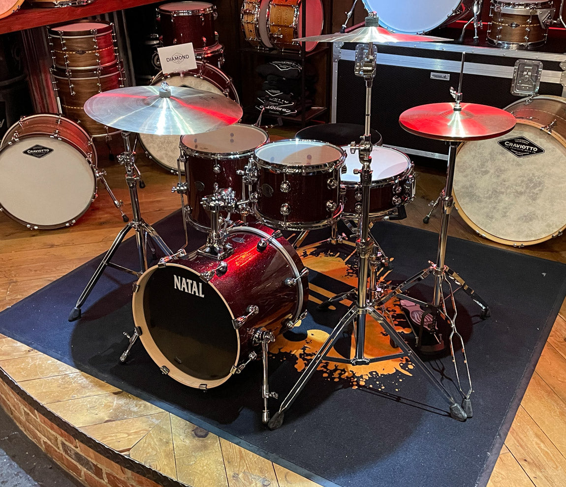 Natal Arcadia T6 Compact 4 Piece Shell Pack In Red Sparkle Finish