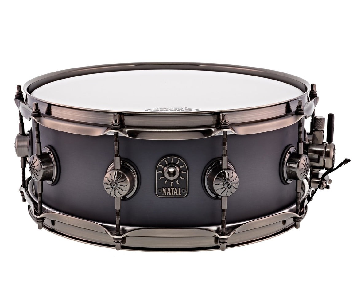Natal Originals Walnut Maple 14" x 6.5" Snare in Pewter Grain