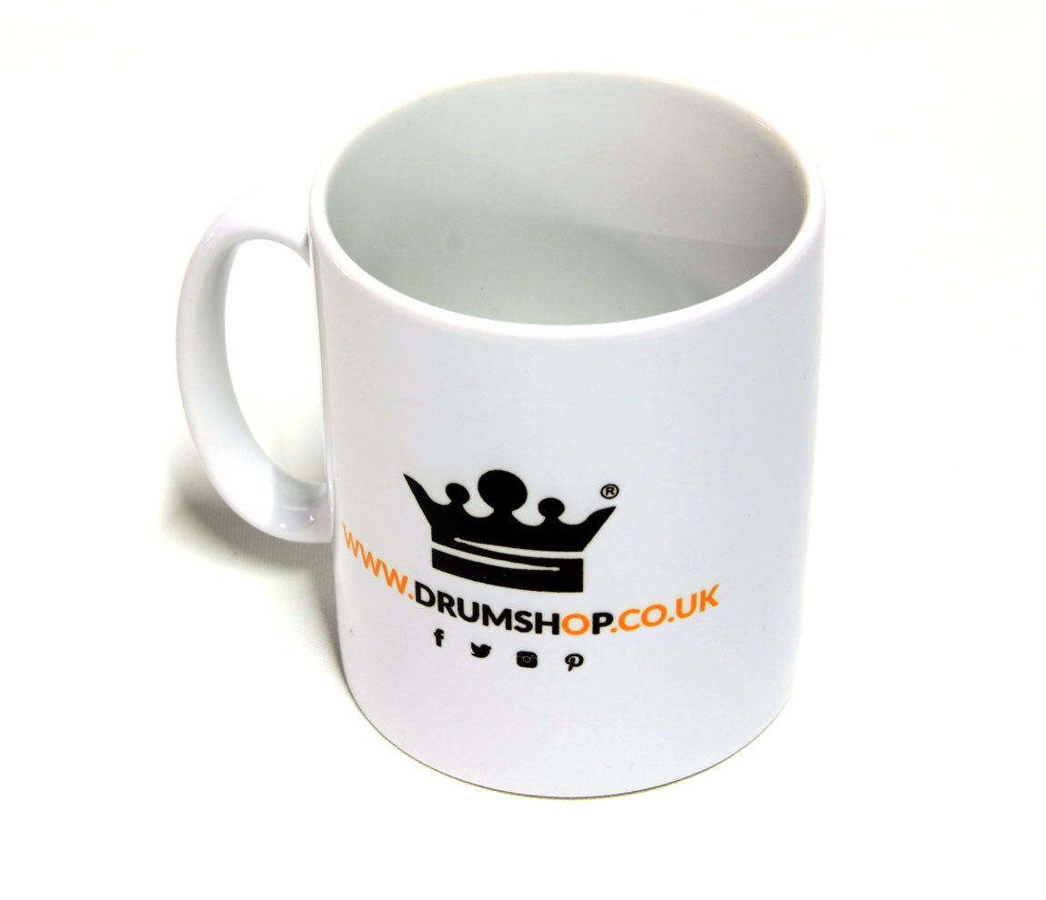 Drumshop Mug Back Logo Angle View