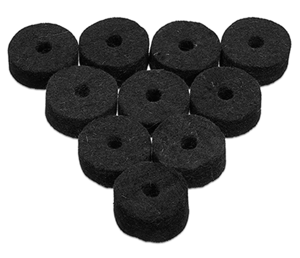 Ahead JET BLACK WOOL CYMBAL FELTS 10 PACK 1.5"X.5", Jet Black, Ahead, Cymbal & Hi-Hat Accessories