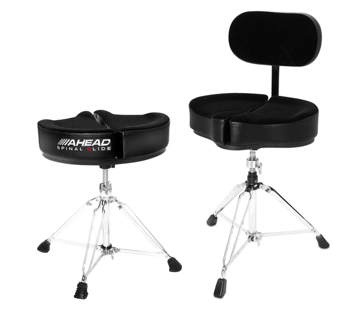 Ahead Spinal-G Drum Throne with Backrest, Ahead, Drum Thrones, Hardware, Backrest, Saddle Throne, Black