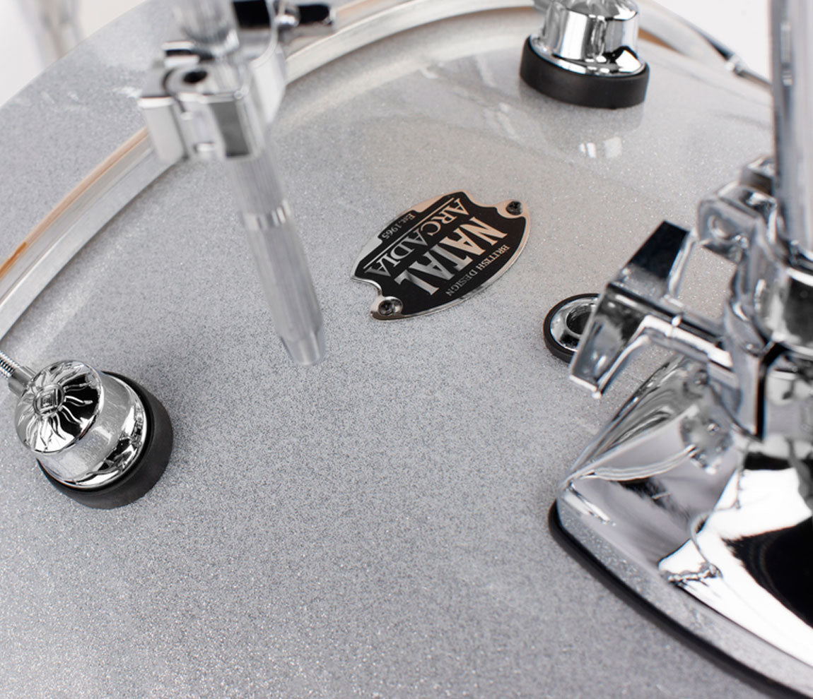 Natal Arcadia Poplar US Fusion 22" 5-Piece Shell Pack with Hardware, Natal, Natal Drums, Arcadia, Drum Lounge, Acoustic Drum Kits, US Fusion, White Sparkle