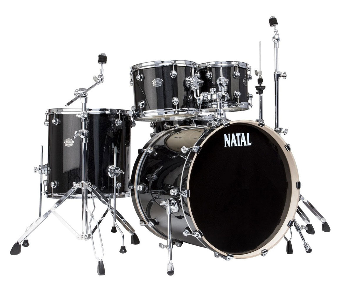 Natal Arcadia Poplar Fusion 20" 5-Piece Shell Pack with Hardware, Natal, Natal Drums, Arcadia, Drum Lounge, Acoustic Drum Kits, Fusion, Black