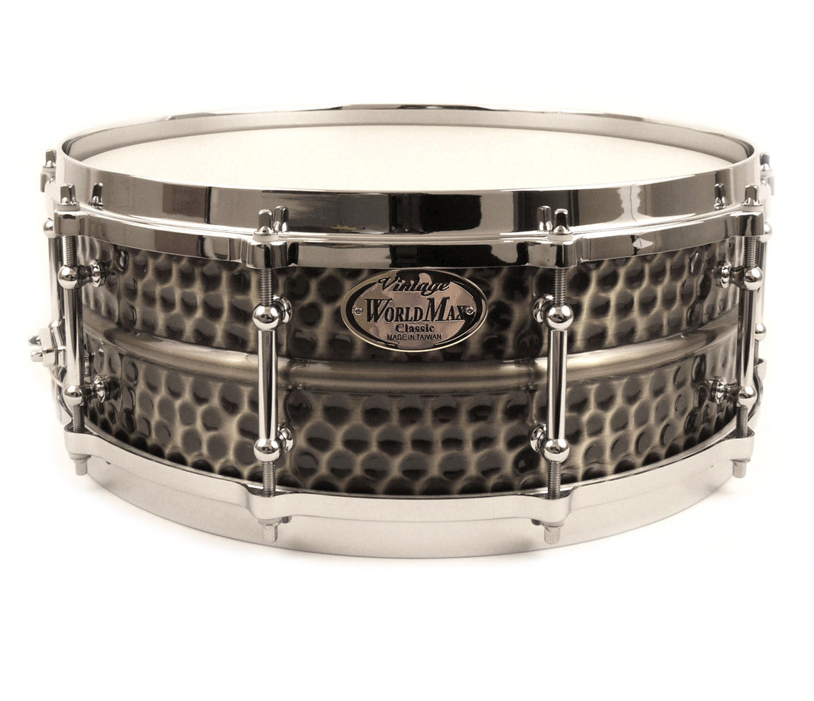WorldMax Hammered Brass Snare Drum BKH-5014DHX