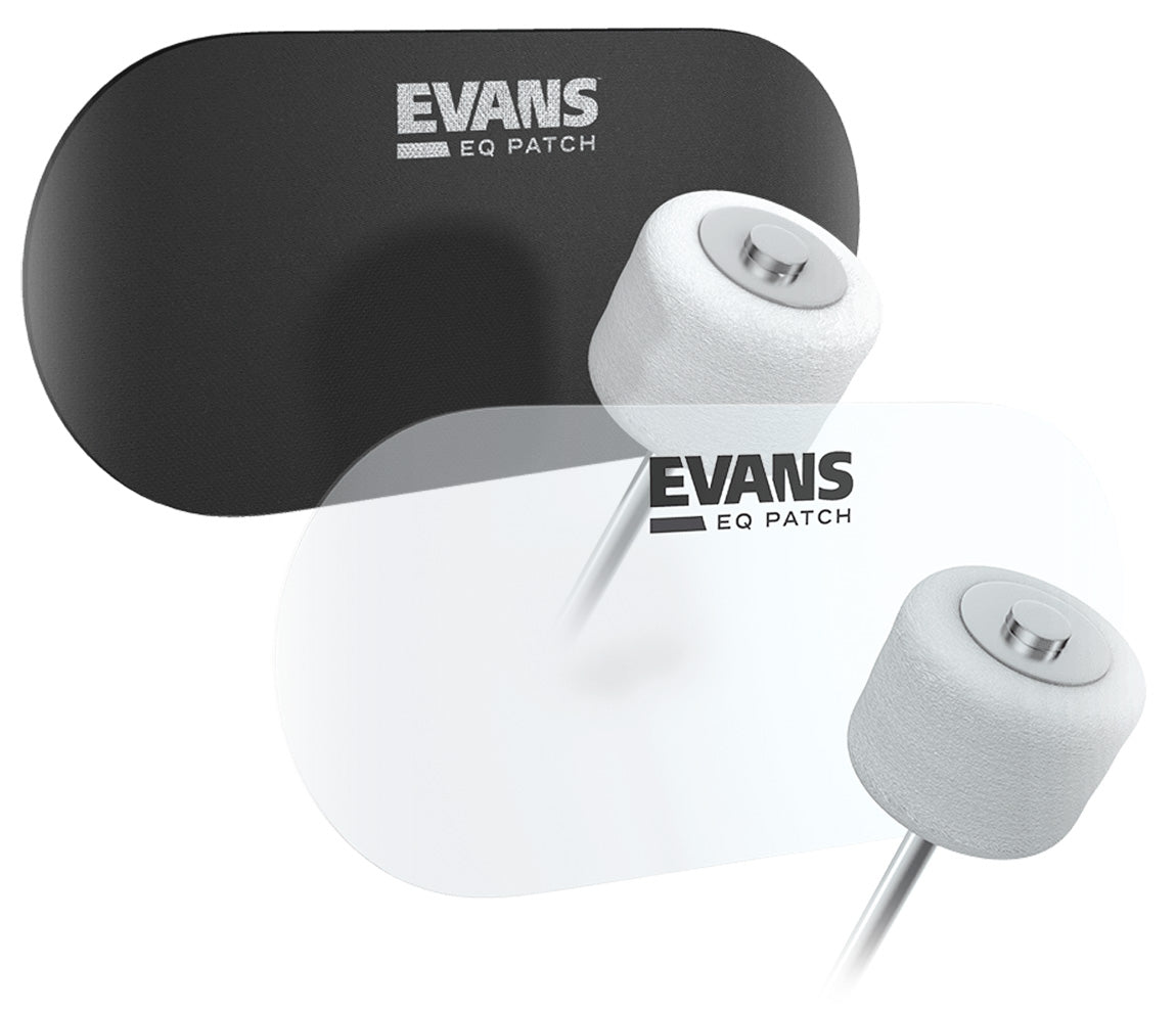 Evans EQ Double Pedal Bass Drum Patch, Evans, Drumheads, Black, Clear, Parts & Accessories