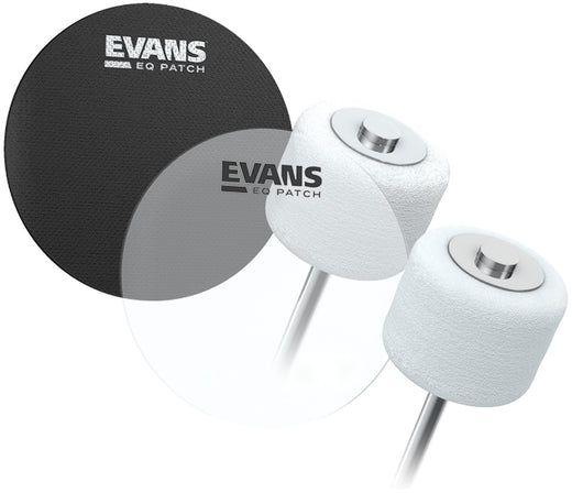 Evans EQ Single Pedal Bass Drum Patch, Evans, Drumheads, Black, Clear, Parts & Accessories
