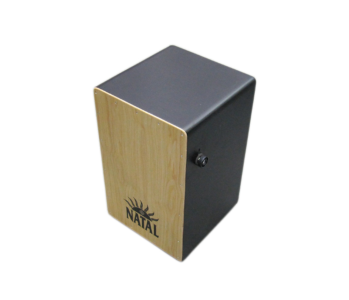 Black Cajon Natural Panel, CJAN-L-SW-BN, Black Natal Logo, Type: Cajons, Vendor:Natal., Natural Panel with Black logo, Natal Percussion