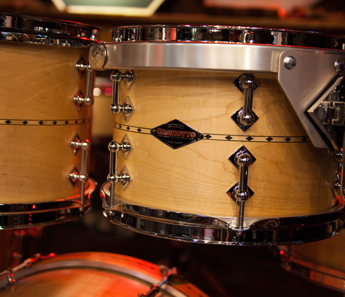 Craviotto USA Custom Shop 5-Piece Maple with Maple Inlay Drum Kit, Craviotto, Acoustic Drum Kits, Maple with Maple Inlay, 5 Piece, Craviotto USA Custom Shop, Acoustic Drum Kits