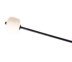 Danmar Extra Long Bass Drum Beater in White Felt with Black Shaft