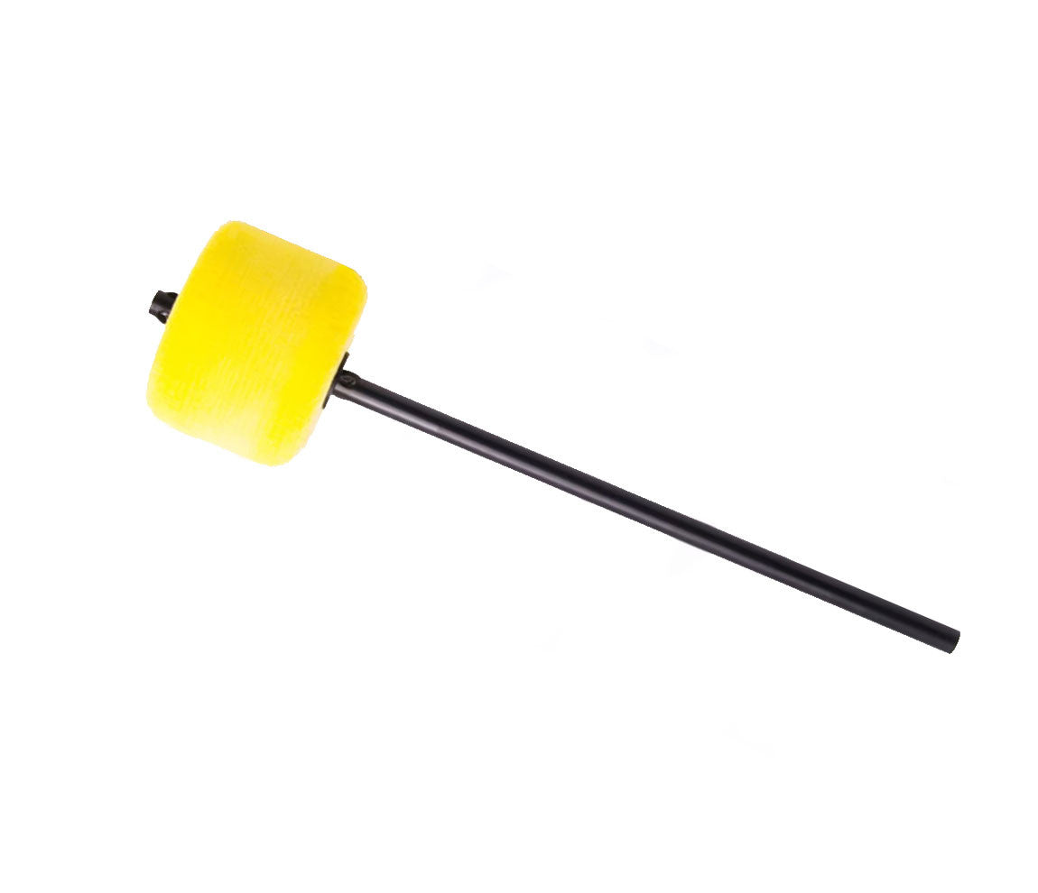 Danmar Colour Kick Felt Bass Drum Beater in Yellow with Black Shaft, Danmar, Felt Beater, Bass Drum Beater