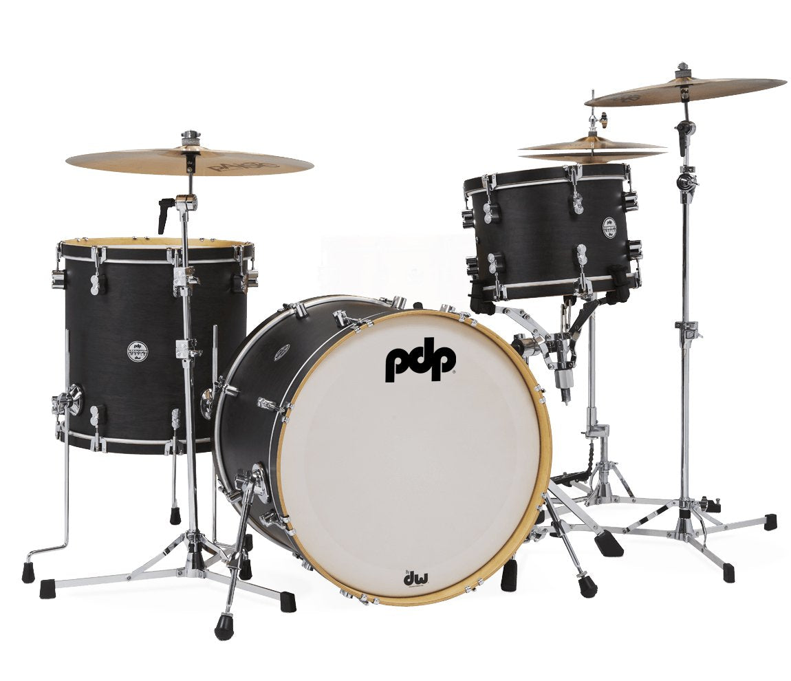 PDP By DW Concept Classic Wood Hoop 18" 3PC Shell Pack Ebony with Ebony Hoop