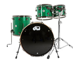 Drum Workshop Collectors Series 4 Piece Drum Kit in Green Glass With Black Nickel H/W