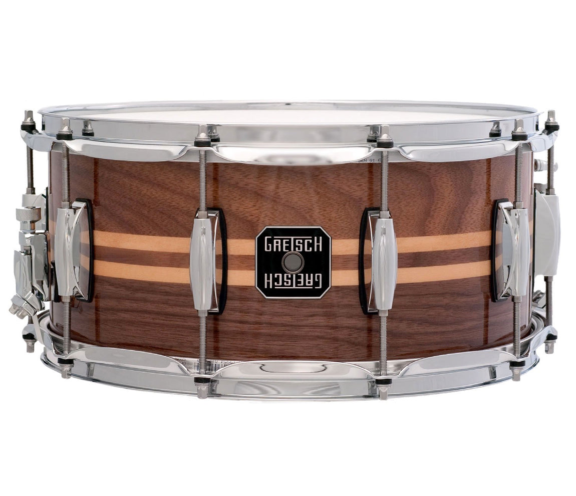 Gretsch Full Range 14" x 6.5" Snare Drum in Walnut w/Maple Inlay