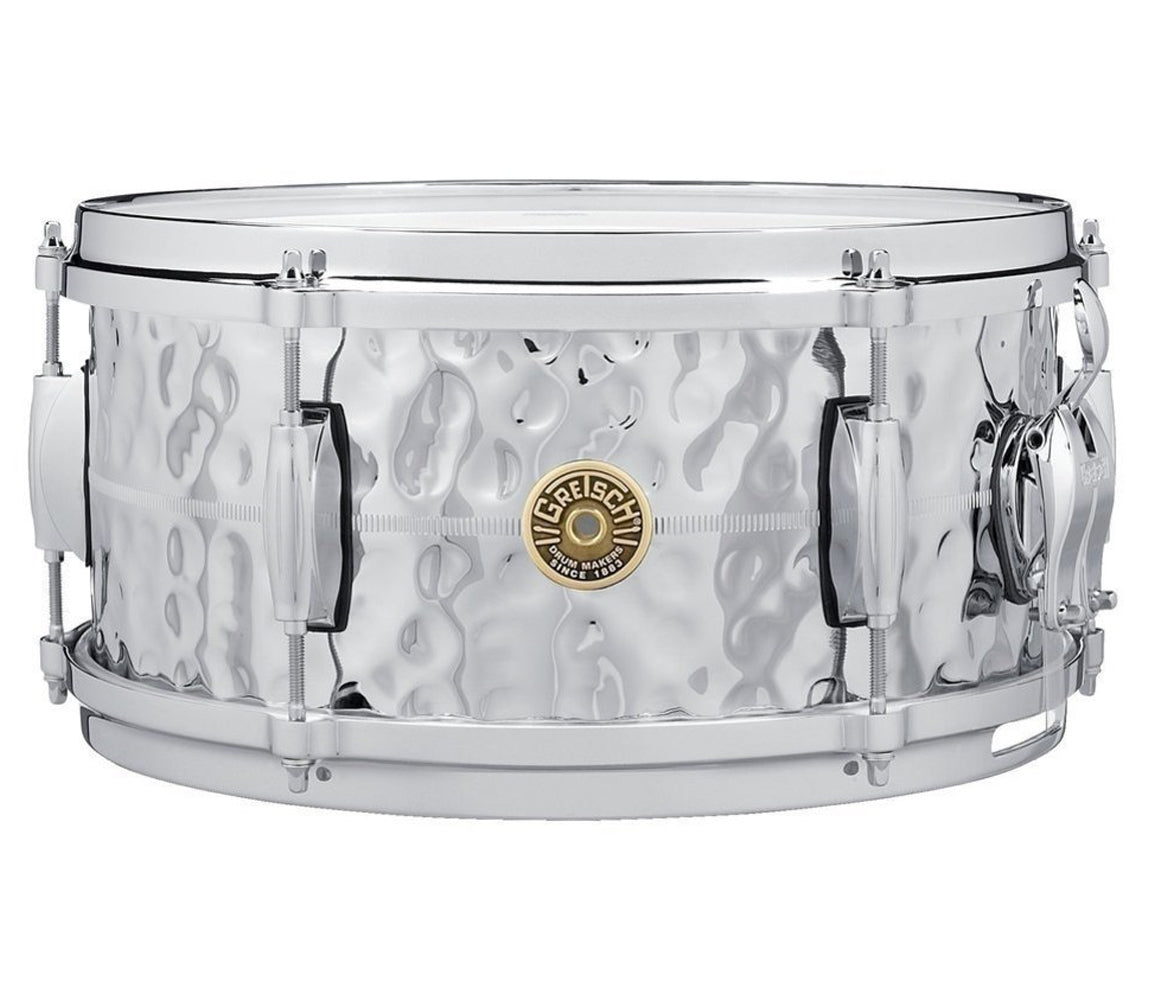 Gretsch USA 13” x 6” Hammered Chrome Over Brass Shell Snare Drum