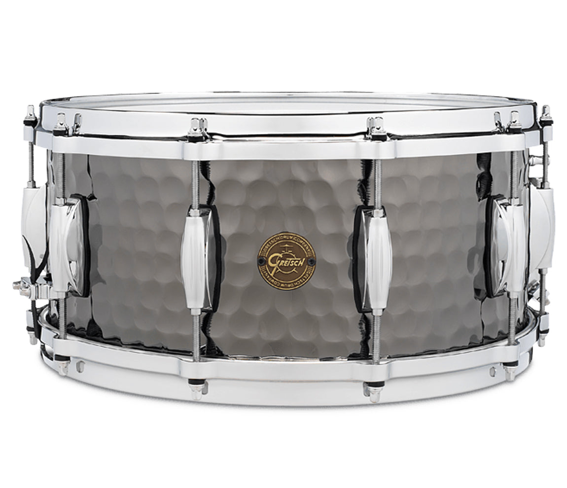 Gretsch Full Range 14" x 6.5" Hammered Black Steel Snare Drum