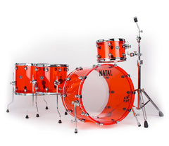 Natal Arcadia Arcylic 4-Piece Shell Pack in Transparent Red Acrylic Finish