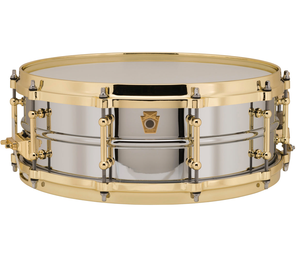 LUDWIG 14" x 5" Chrome Plated Brass w/Brass Hardware Snare Drum, 14" x 5", Chrome Plated, Brass, Drum Lounge