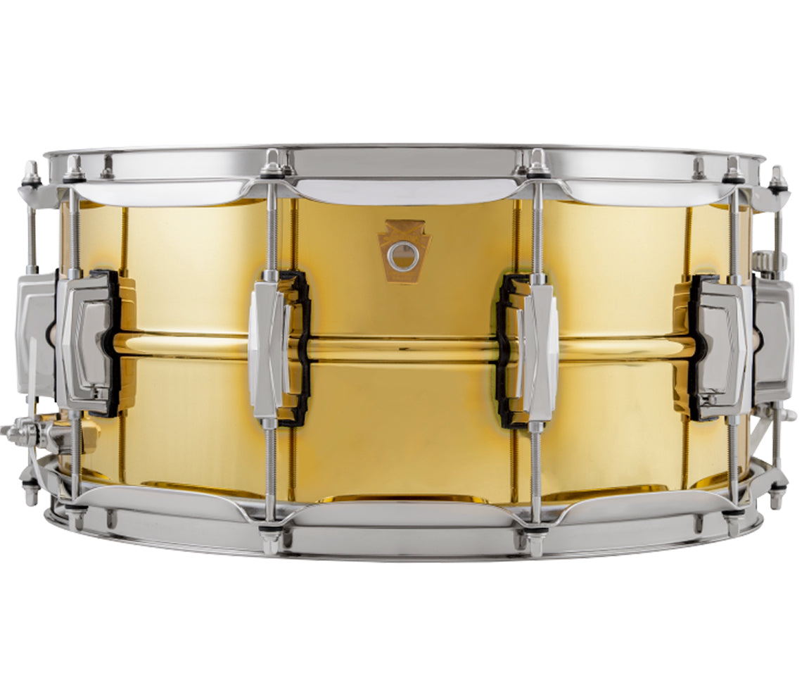 LUDWIG 14" x 6.5" Super Series Brass w/Nickel HW Snare Drum, Metal Snare Drums, Ludwig, Brass, Nickel, 14" x 6.5", Drum Lounge