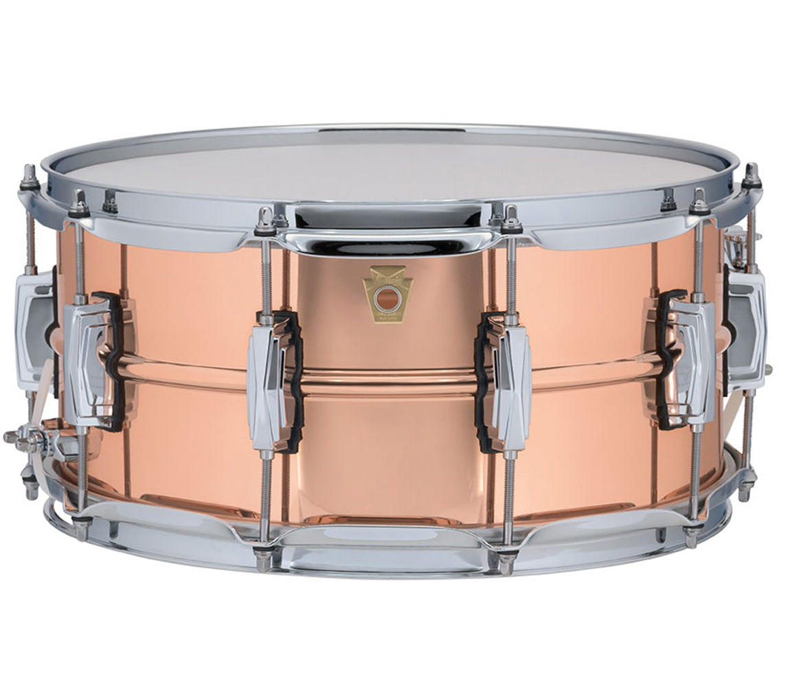 Ludwig 14" x 6.5" Polished Copperphonic Snare Drum, Snare Drums, Ludwig, Drum Lounge, 14" x 6.5", Copper