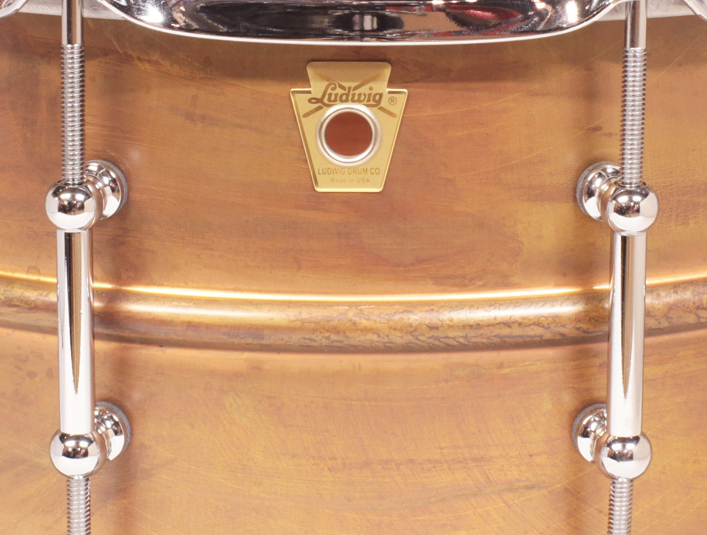 Ludwig 14" x 6.5" Raw Copperphonic w/Tube Lugs Snare Drum, Snare Drums, Ludwig, Drum Lounge, 14" x 6.5", Copper, Raw