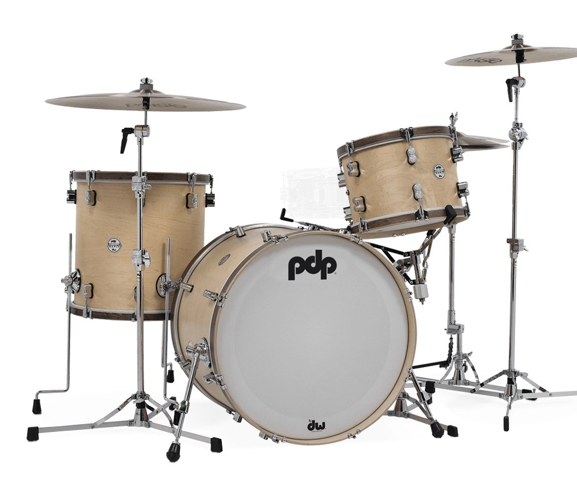 PDP By DW Concept Classic Wood Hoop 24" 3PC Shell Pack Natural with Walnut Hoop