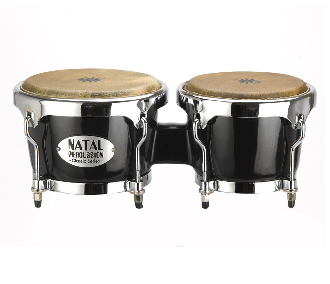 Natal Classic Series Fibreglass Bongos in Black, NCSB02B, Fibreglass Bongos, Classic Series, Vendor: Natal, Type: Bongos, Finish: Black
