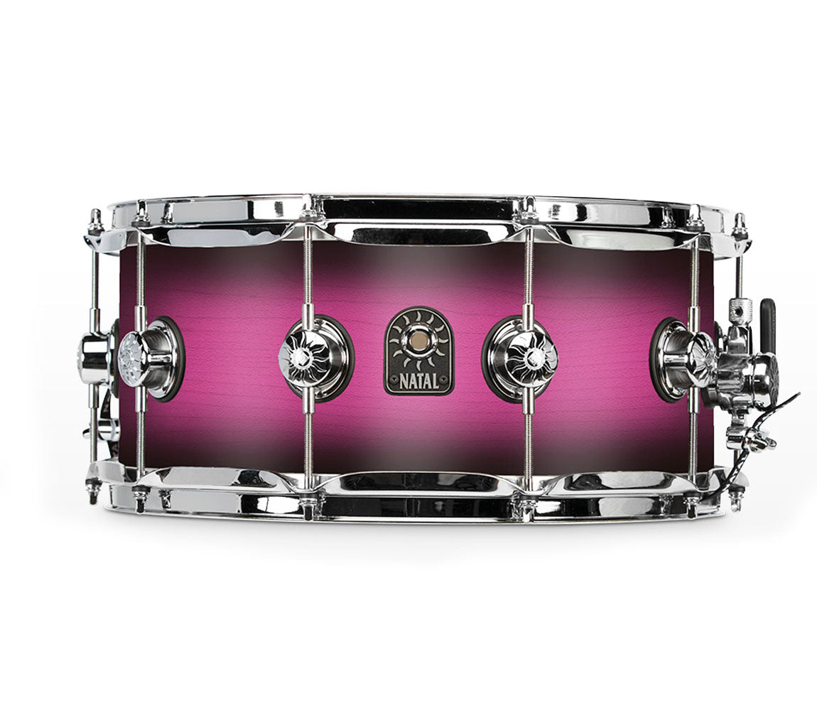 Natal Café Racer Purple Satin Fade 14" x 6.5" Snare Drum, Natal, Natal Cafe Racer, Snare Drums, Drum Lounge, Purple Satin Fade, 14" x 6.5"