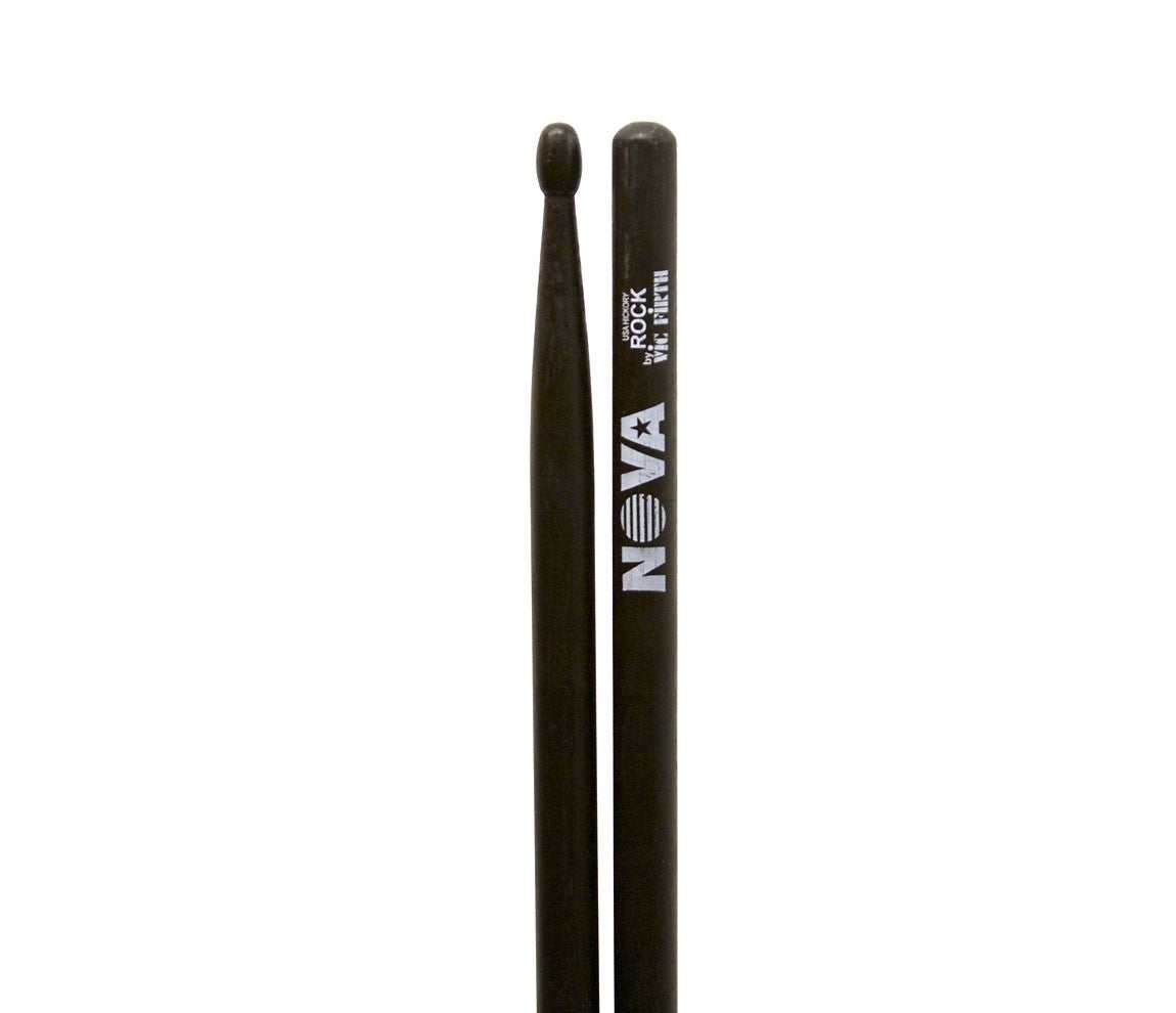Vic Firth Nova Rock Drumsticks - Black Wood Tip