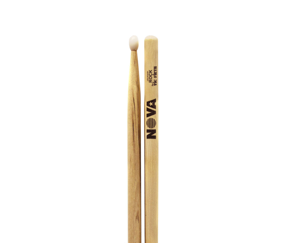 Vic Firth Nova Rock Drumsticks - Natural Nylon Tip