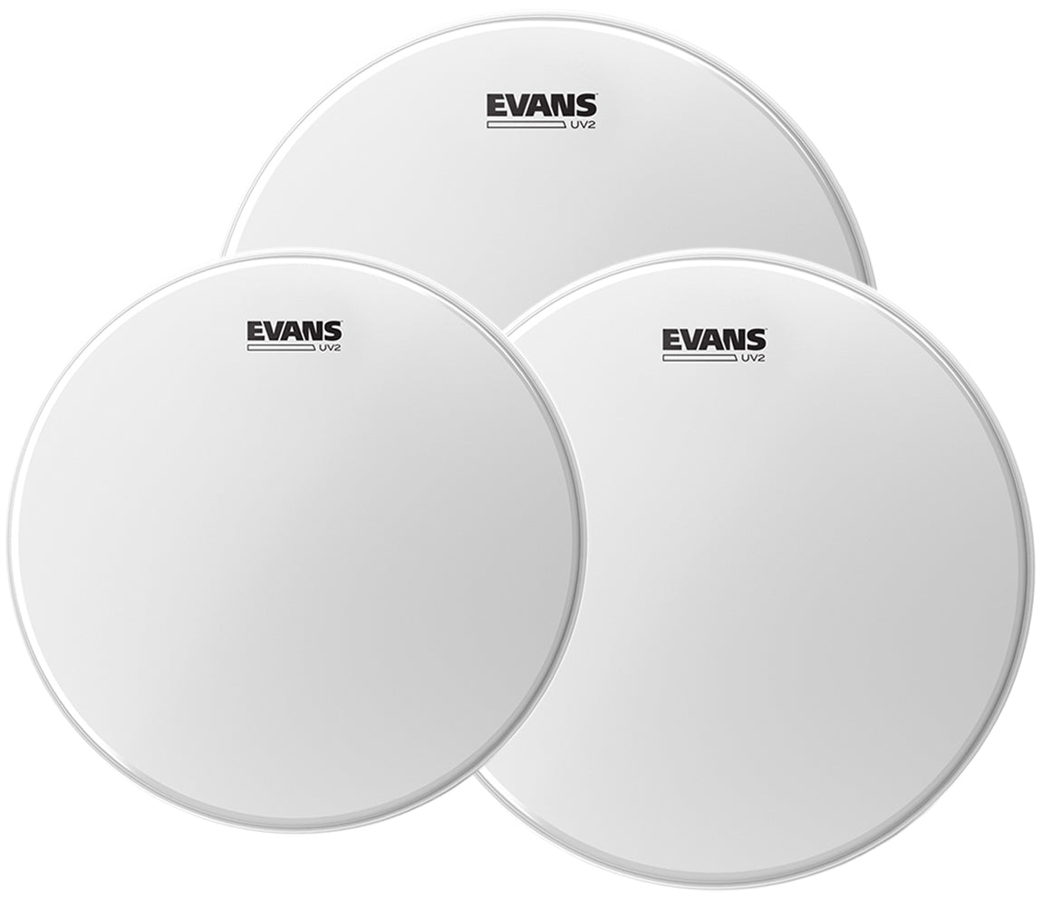 Evans UV2 Coated Tom Drumhead Rock Pack in 10", 12", 16"