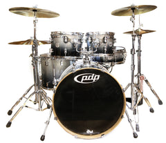 DW PDP Concept Maple 4-Piece Shell Pack in Silver to Black Sparkle Fade